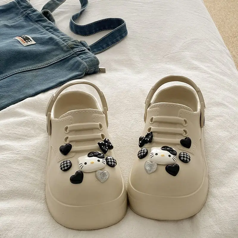 Women Black EVA Heart Button Sandals Summer — feature 24