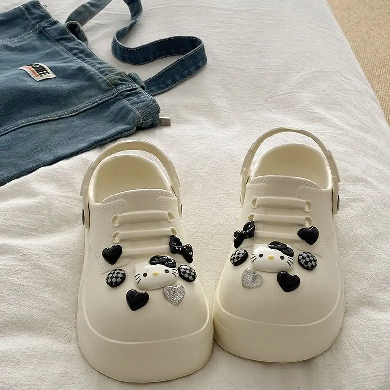 Women Black EVA Heart Button Sandals Summer — feature 25