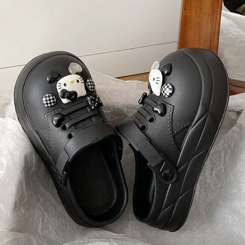 Women Black EVA Heart Button Sandals Summer — feature 27