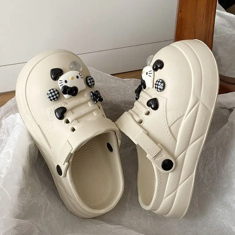 Women Black EVA Heart Button Sandals Summer — feature 28