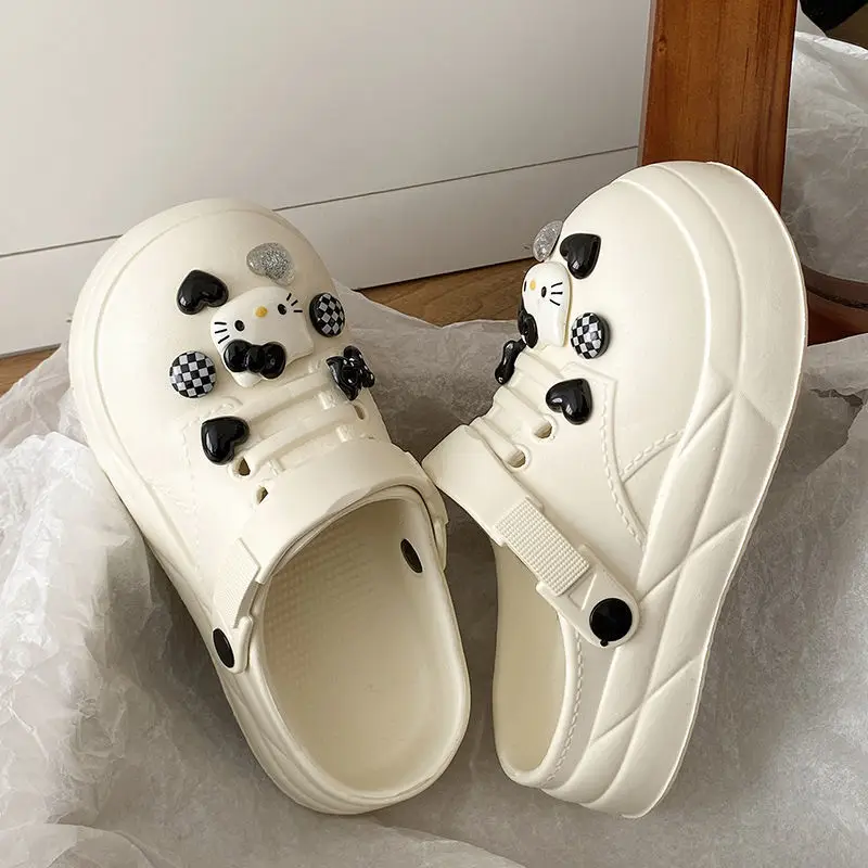 Women Black EVA Heart Button Sandals Summer — feature 29