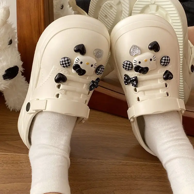 Women Black EVA Heart Button Sandals Summer — feature 30