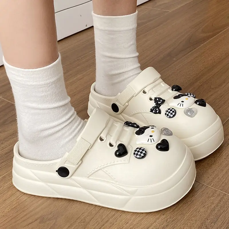 Women Black EVA Heart Button Sandals Summer — feature 31