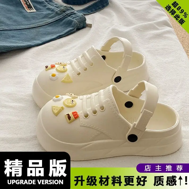Women Black EVA Heart Button Sandals Summer - Image 10