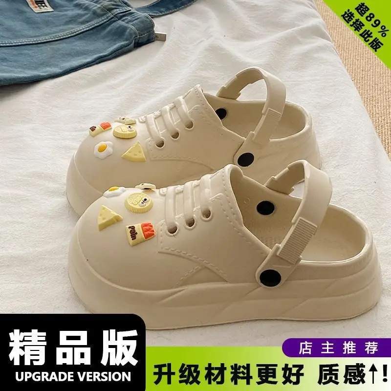 Women Black EVA Heart Button Sandals Summer - Image 12