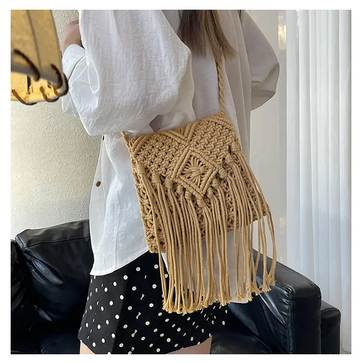 Pink Handmade Tassel Bag for Women — feature 12