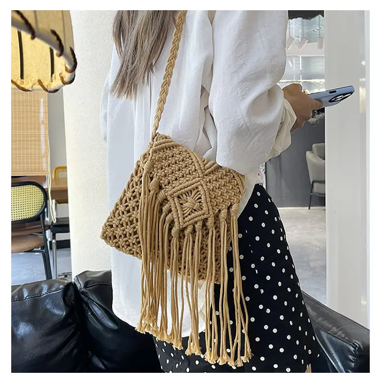 Pink Handmade Tassel Bag for Women — feature 13