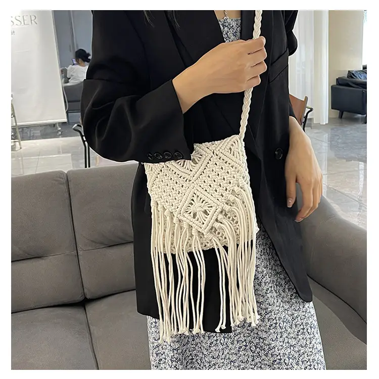 Pink Handmade Tassel Bag for Women — feature 14