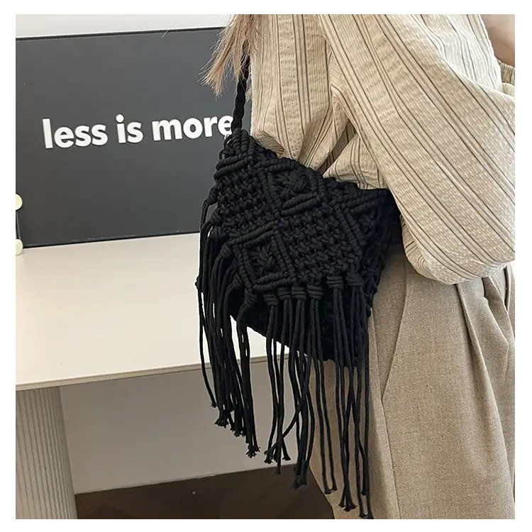 Pink Handmade Tassel Bag for Women — feature 19