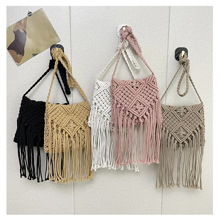 Pink Handmade Tassel Bag for Women — feature 34