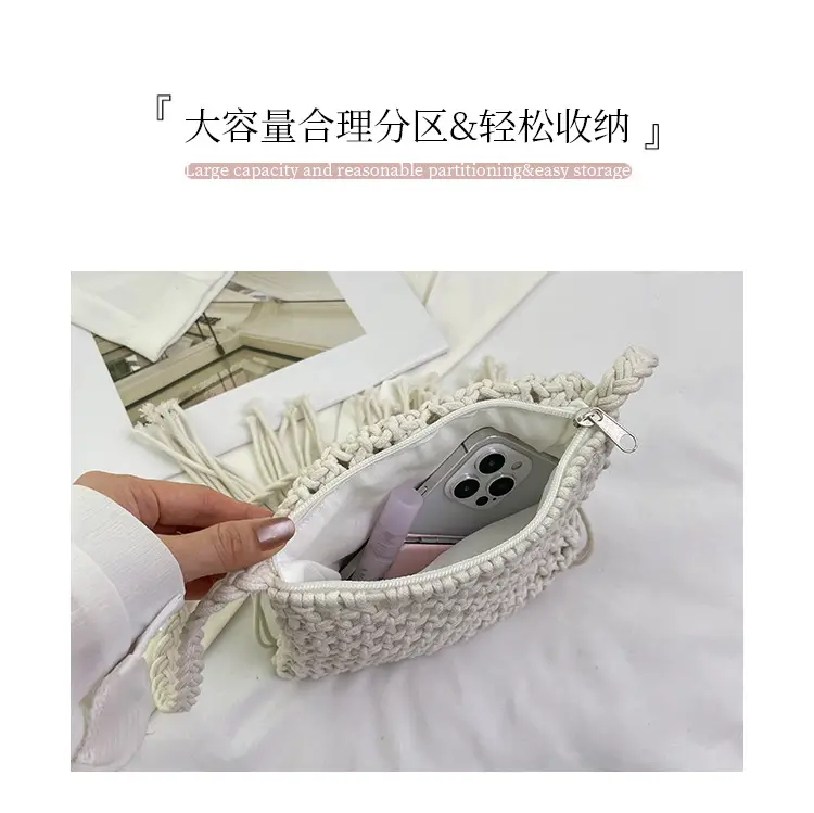 Pink Handmade Tassel Bag for Women — feature 6