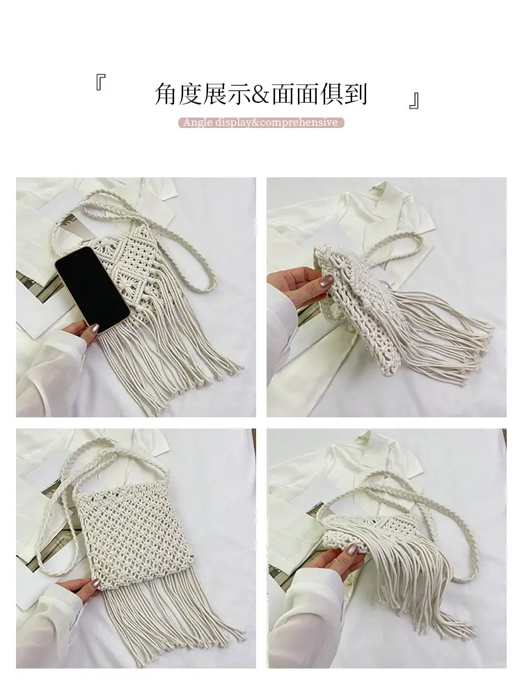 Pink Handmade Tassel Bag for Women — feature 7