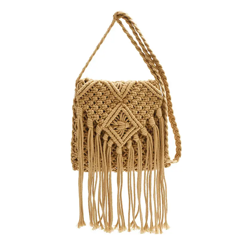 Pink Handmade Tassel Bag for Women - Image 2