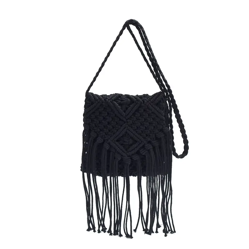 Pink Handmade Tassel Bag for Women - Image 4