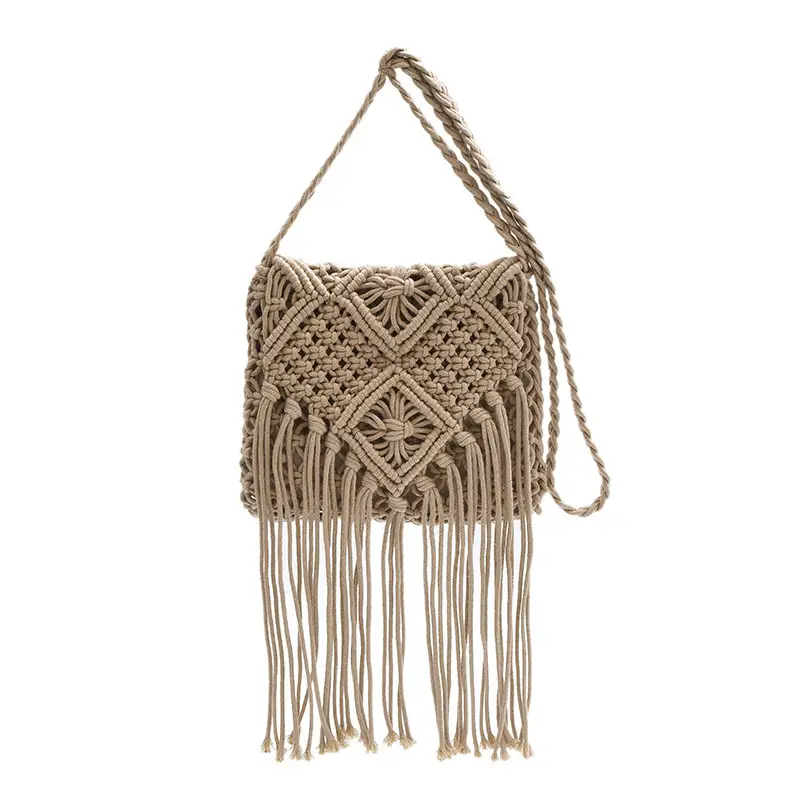 Pink Handmade Tassel Bag for Women - Image 5