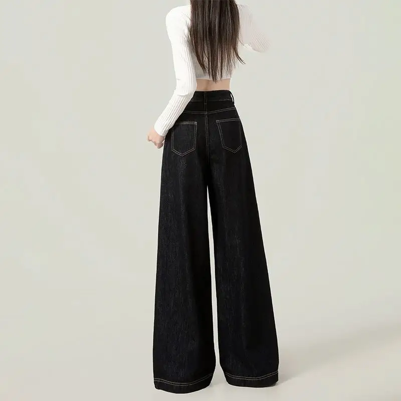 Dark Blue Wide Leg High Waist Jeans 2025 - Image 4
