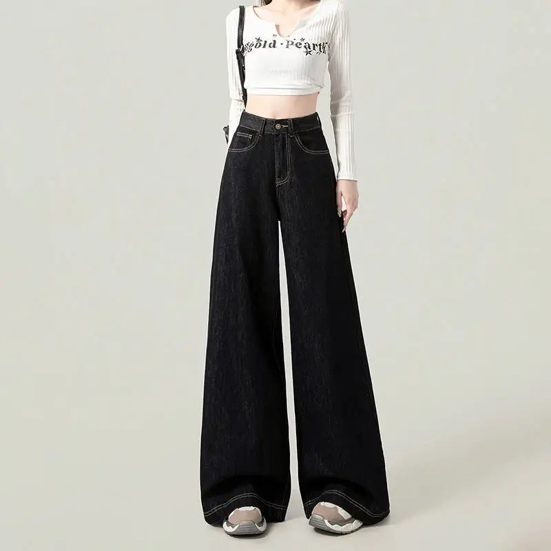Dark Blue Wide Leg High Waist Jeans 2025 - Image 5