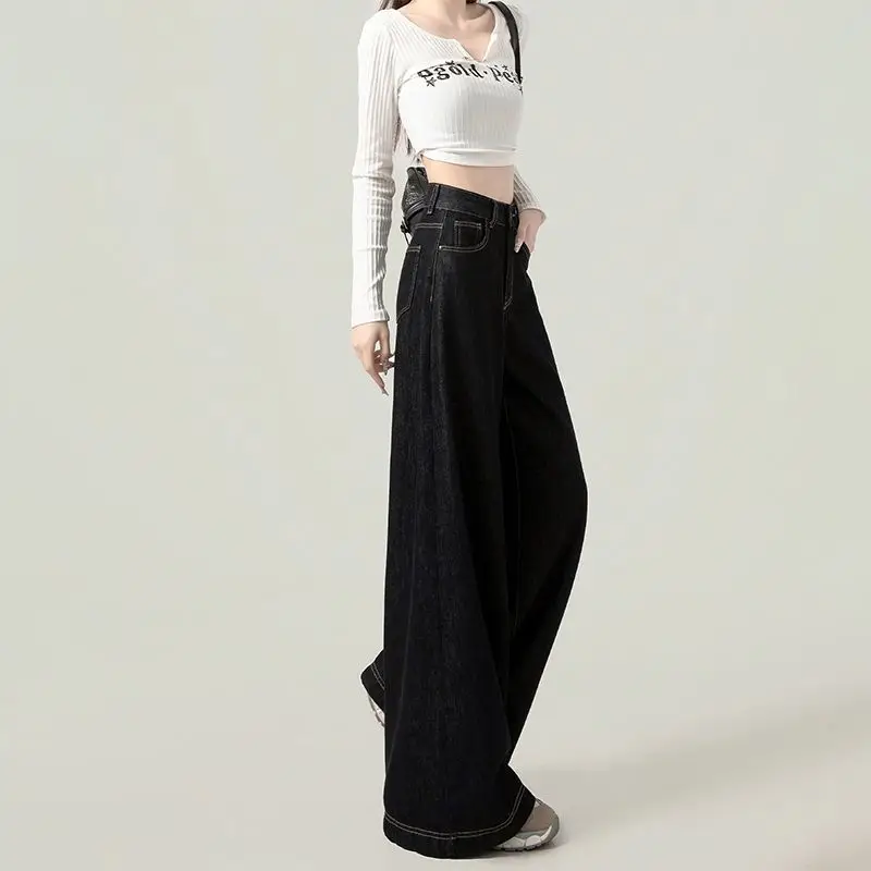Dark Blue Wide Leg High Waist Jeans 2025 - Image 6