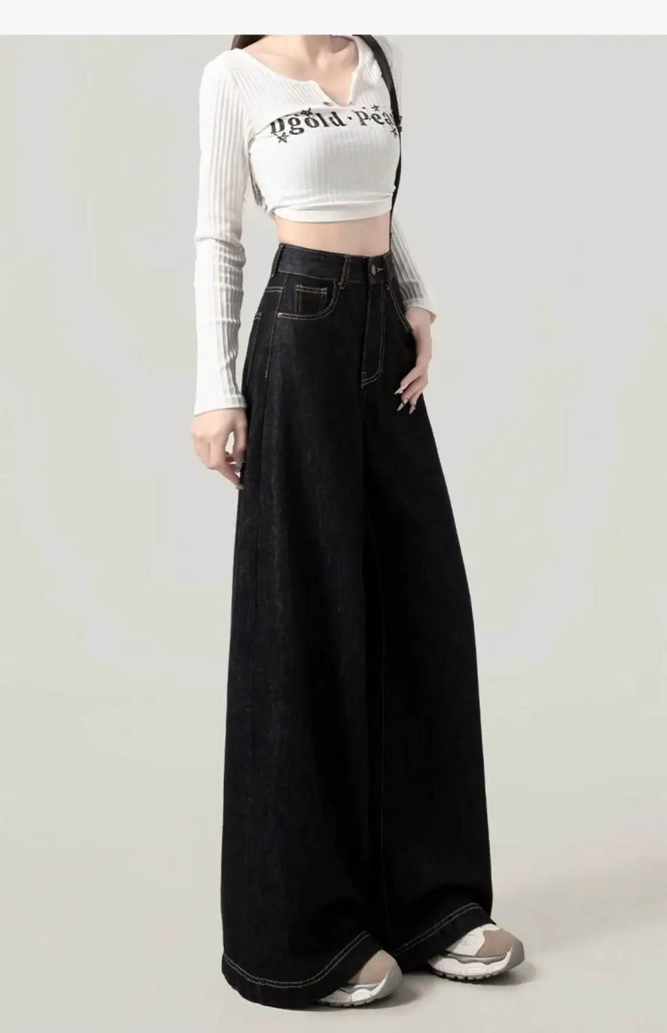 Dark Blue Wide Leg High Waist Jeans 2025 — feature 11