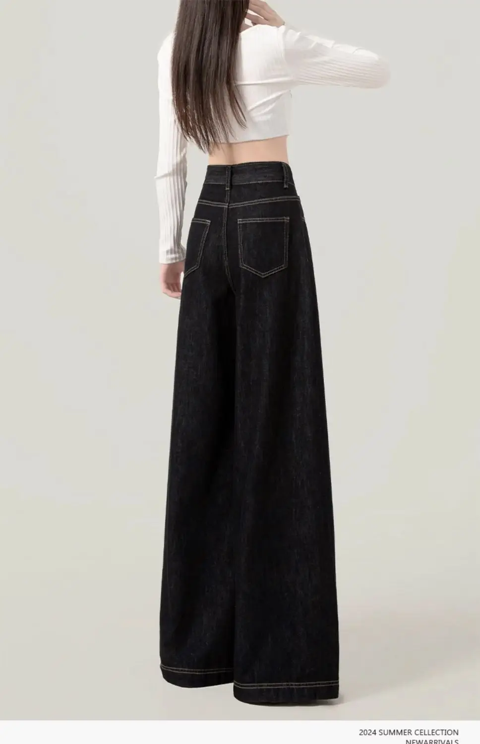 Dark Blue Wide Leg High Waist Jeans 2025 — feature 12