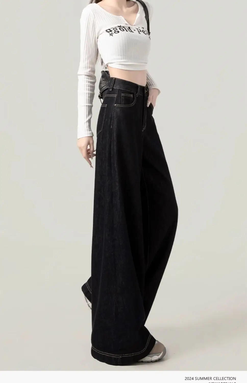 Dark Blue Wide Leg High Waist Jeans 2025 — feature 5