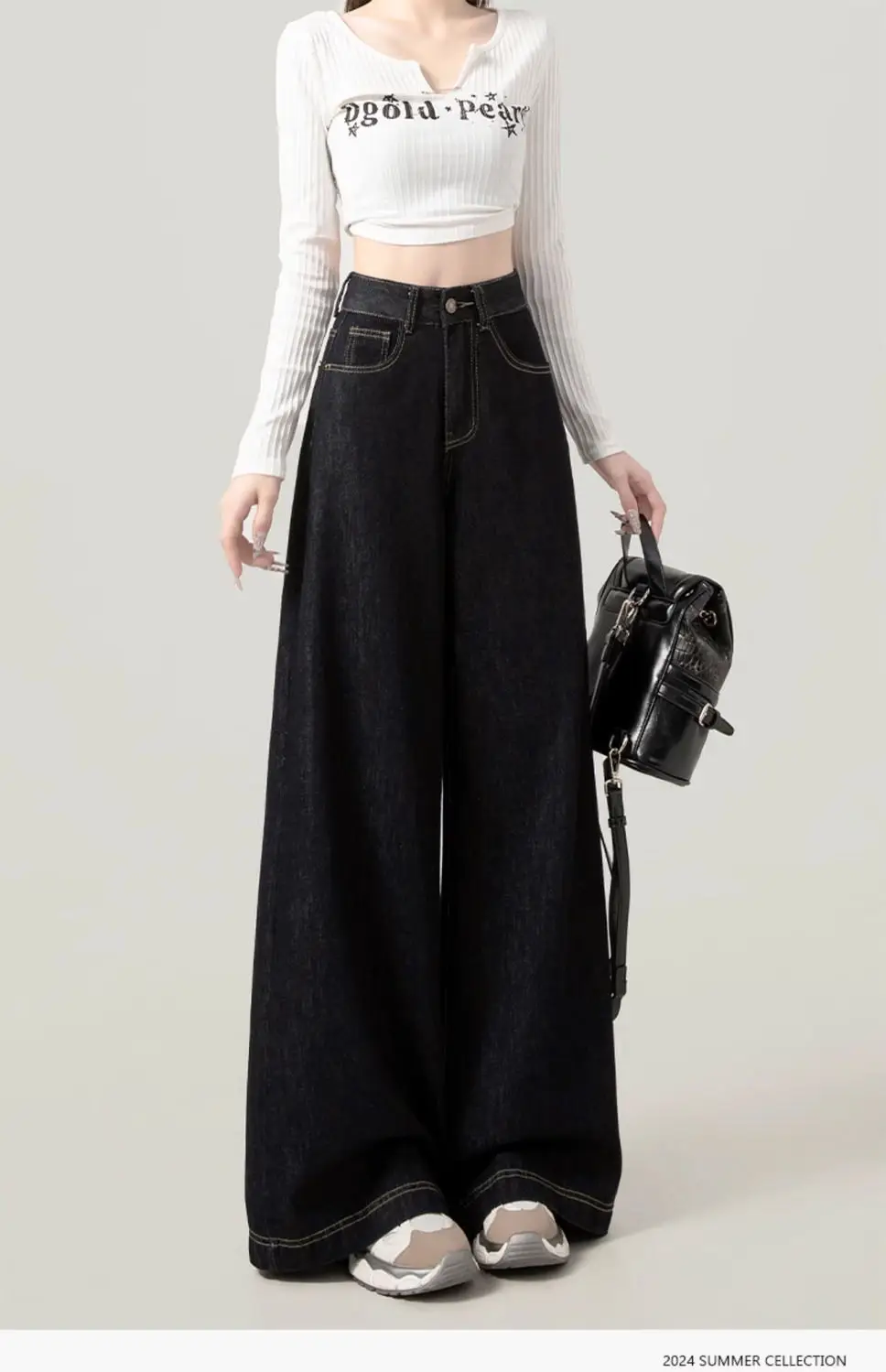 Dark Blue Wide Leg High Waist Jeans 2025 — feature 9