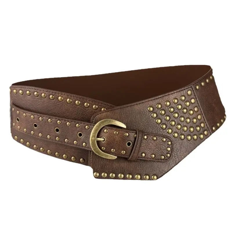 New Y2K Rivet Punk Wide Belt for Hot Girl Fashion