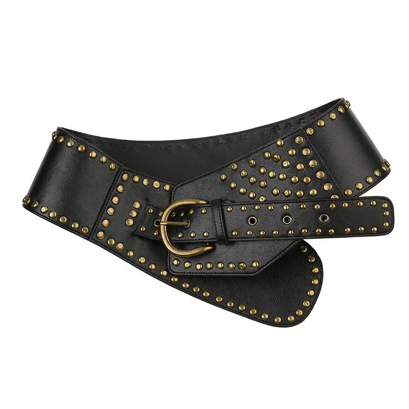 New Y2K Rivet Punk Wide Belt for Hot Girl Fashion — feature 5