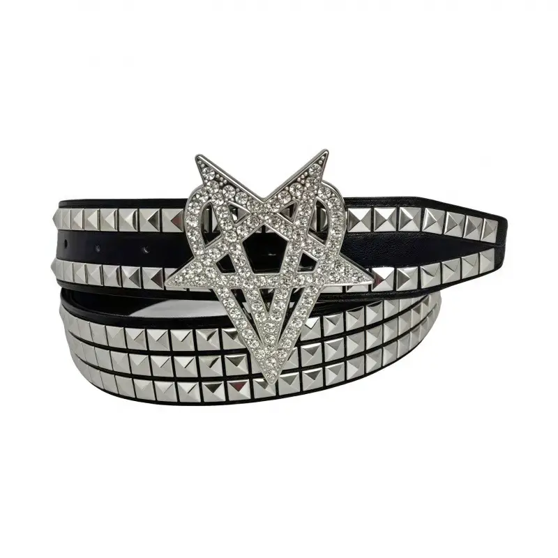 New Y2K Rivet Punk Wide Belt for Hot Girl Fashion
