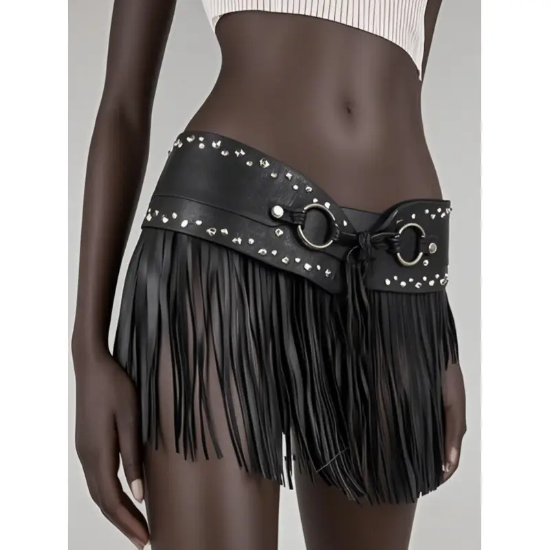 New Y2K Rivet Punk Wide Belt for Hot Girl Fashion