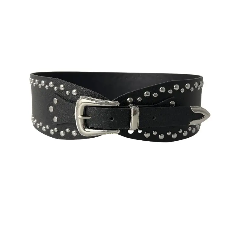New Y2K Rivet Punk Wide Belt for Hot Girl Fashion