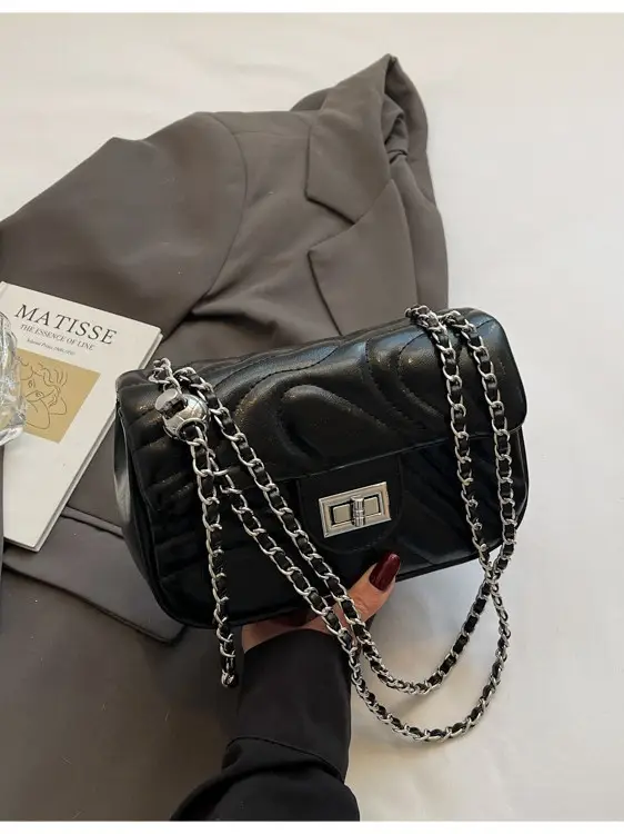 Black Chain Crossbody Bag Korean Style 2026 - Image 6