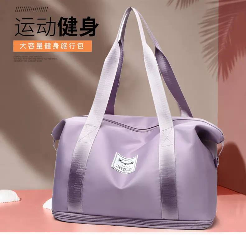 Custom Printed Logo Travel Bag Large Capacity Outdoor Travel Bag Luggage Bag Satchel Shoulder Bag Fitness Bag — feature 2