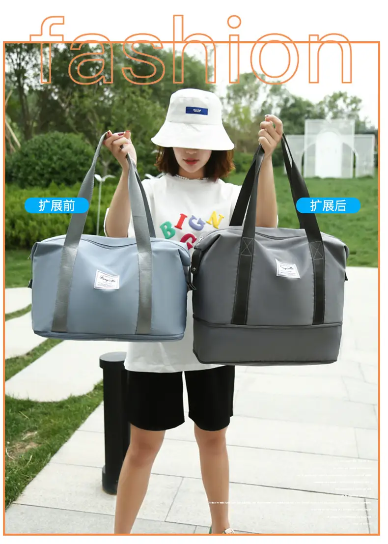 Custom Printed Logo Travel Bag Large Capacity Outdoor Travel Bag Luggage Bag Satchel Shoulder Bag Fitness Bag — feature 5