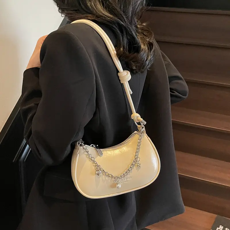 Elegant Yellow Chain Shoulder Bag for Women - Image 8