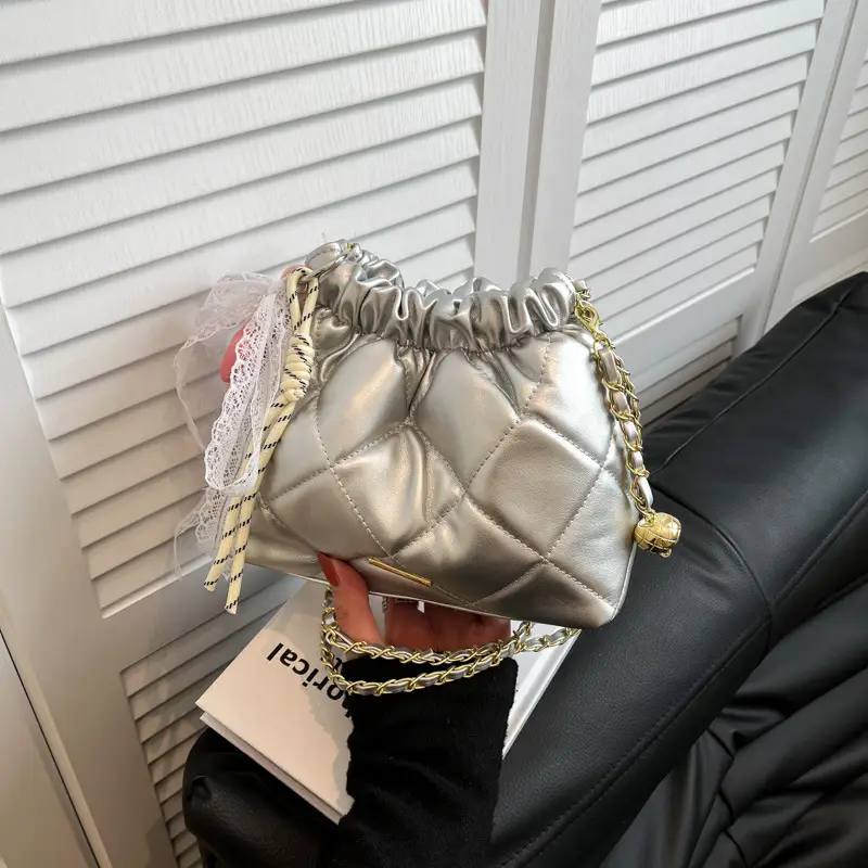 Quilted Chain Bucket Bag for Women 2025 New Fashion - Image 7