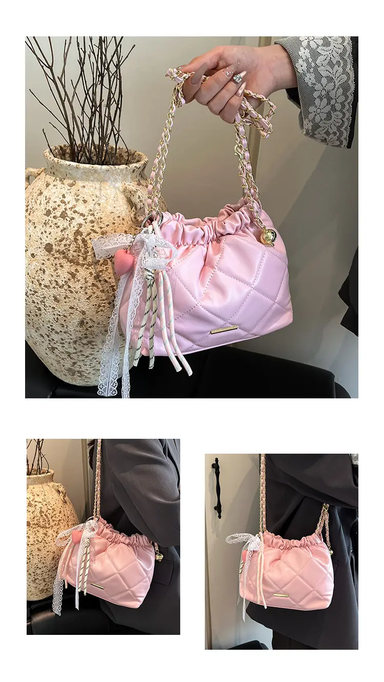 Quilted Chain Bucket Bag for Women 2025 New Fashion — feature 8