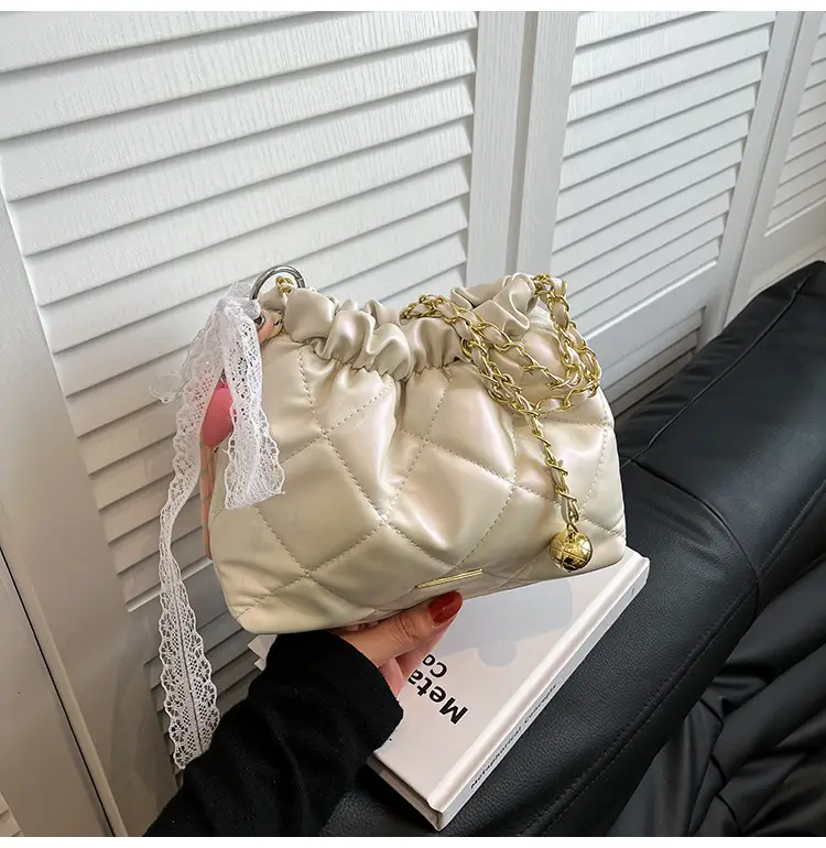 Quilted Chain Bucket Bag for Women 2025 New Fashion - Image 2