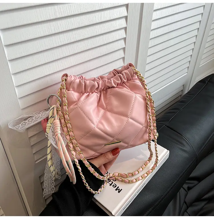 Quilted Chain Bucket Bag for Women 2025 New Fashion - Image 3