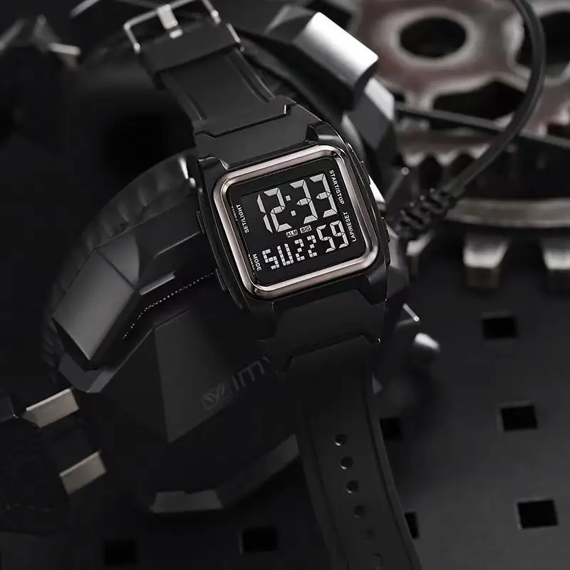 Men Square Digital Watch with Luminous Strap — feature 2