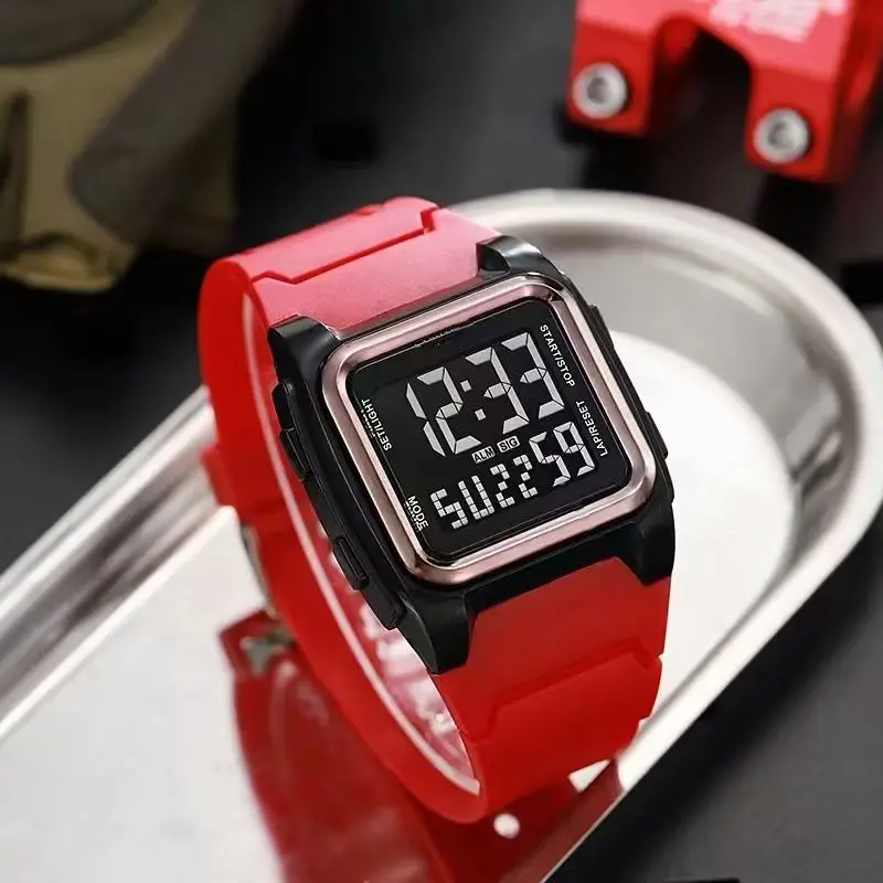 Men Square Digital Watch with Luminous Strap — feature 6