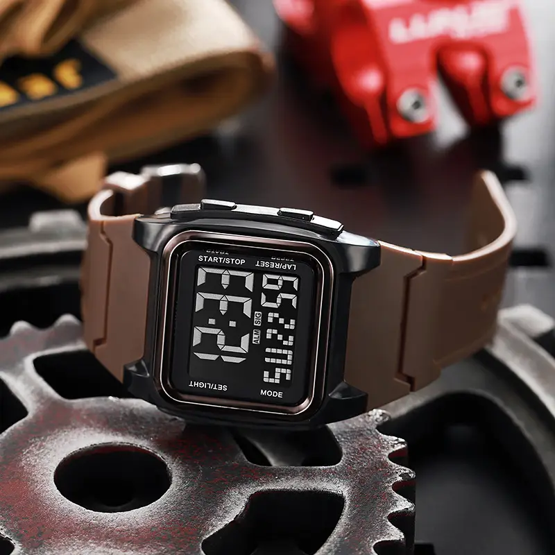 Men Square Digital Watch with Luminous Strap — feature 7