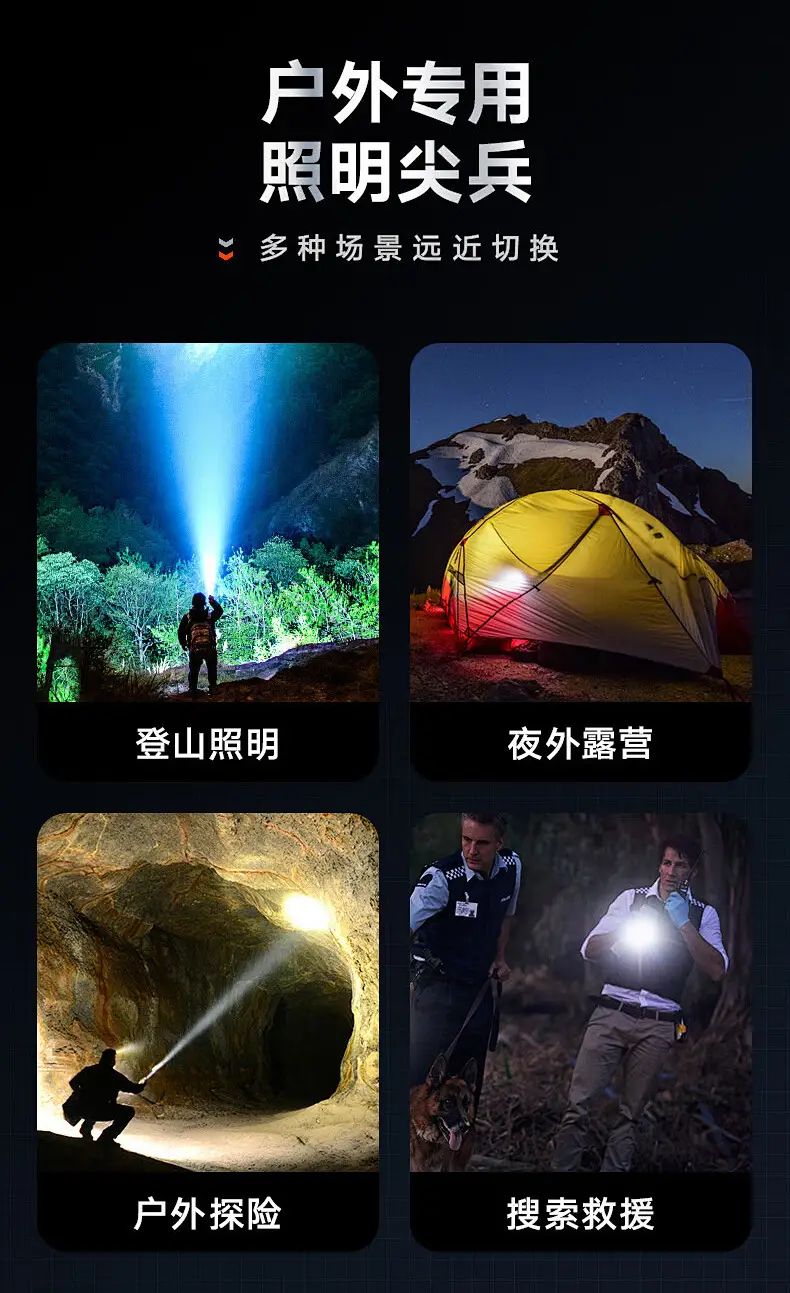 Portable Flashlight Super Bright Outdoor Long-range LED — feature 8