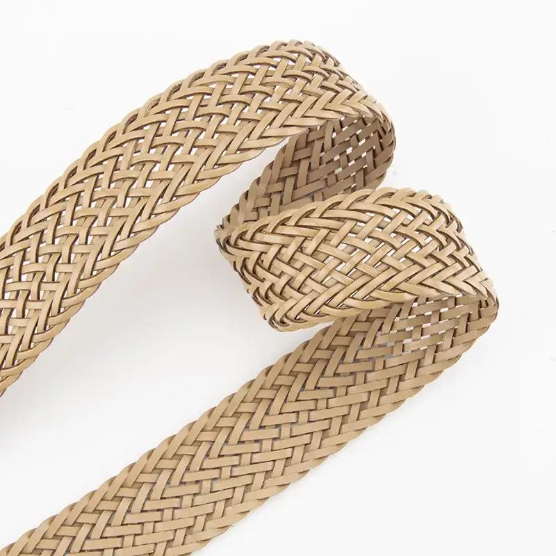 Black Woven Women's Belt with Buckle