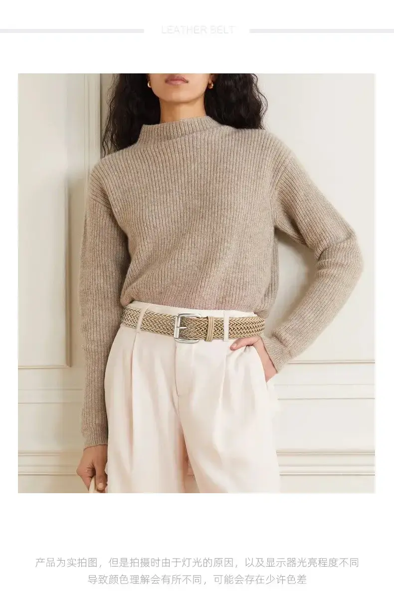Black Woven Women's Belt with Buckle — feature 1