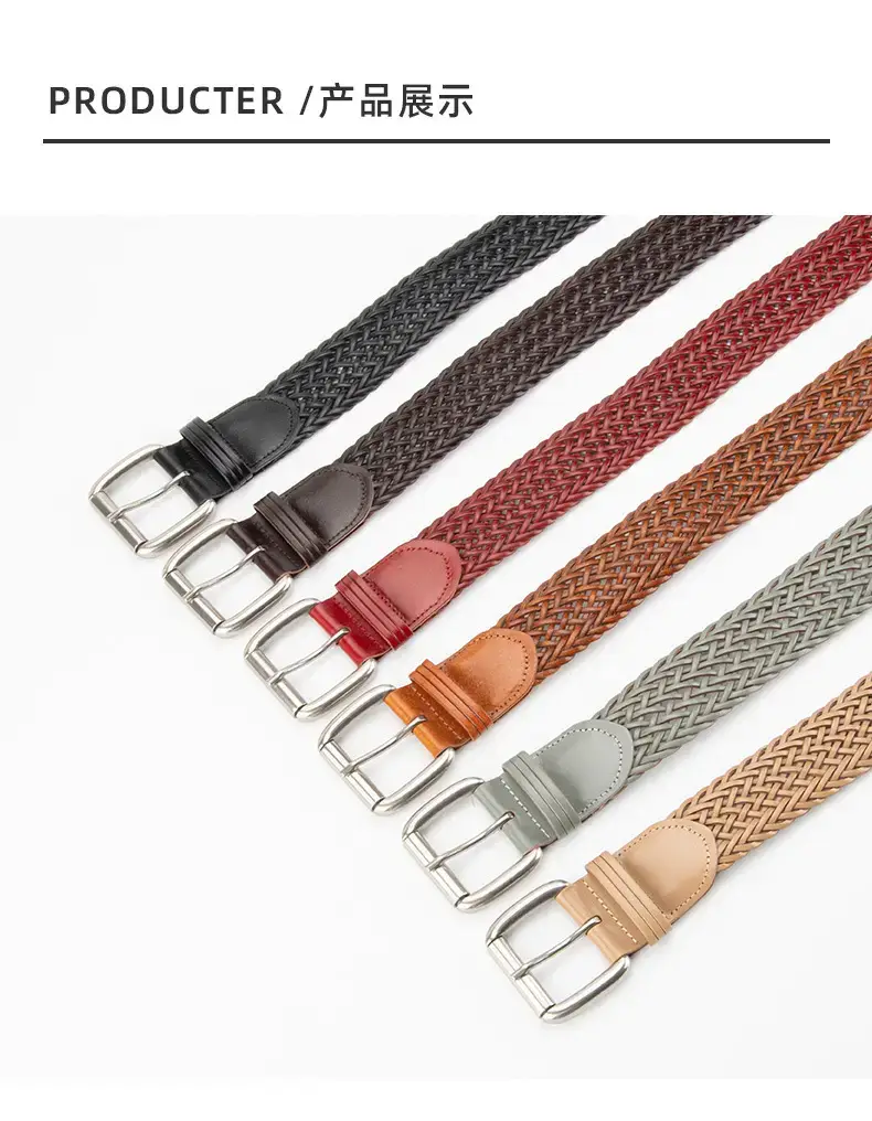 Black Woven Women's Belt with Buckle — feature 9