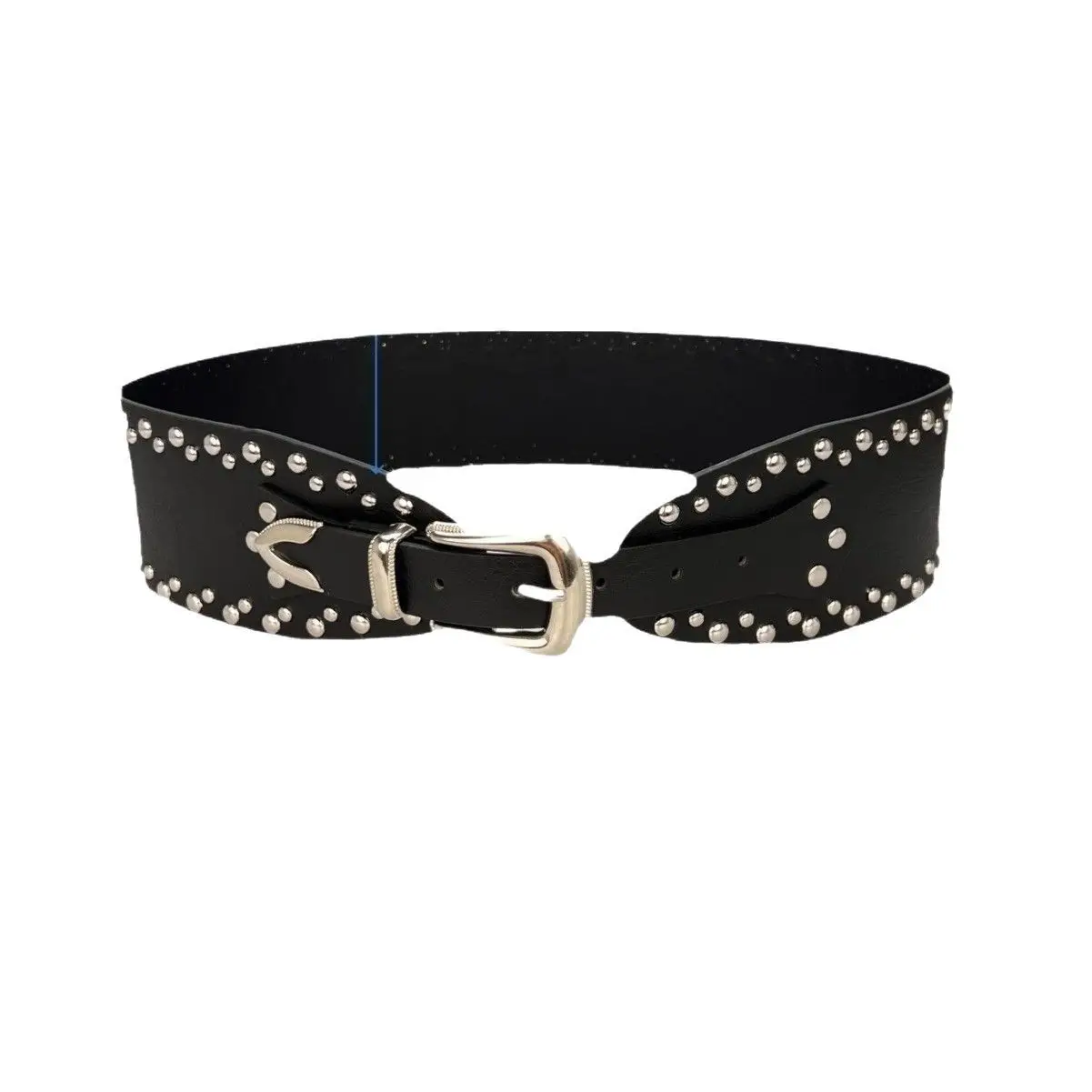 Black Rivet Belt for Girls, 195g, 8cm Width