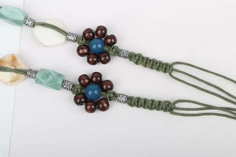 Vintage Hemiya Woven Belt Wind Waist Women's Green Decorative Chain — feature 6