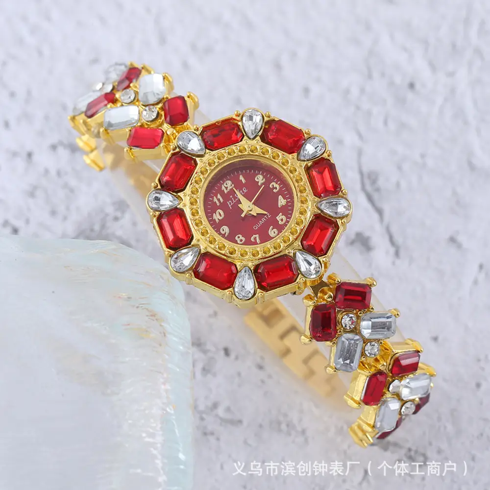 Red Gemstone Women's Cross-border Quartz Watch - Image 2