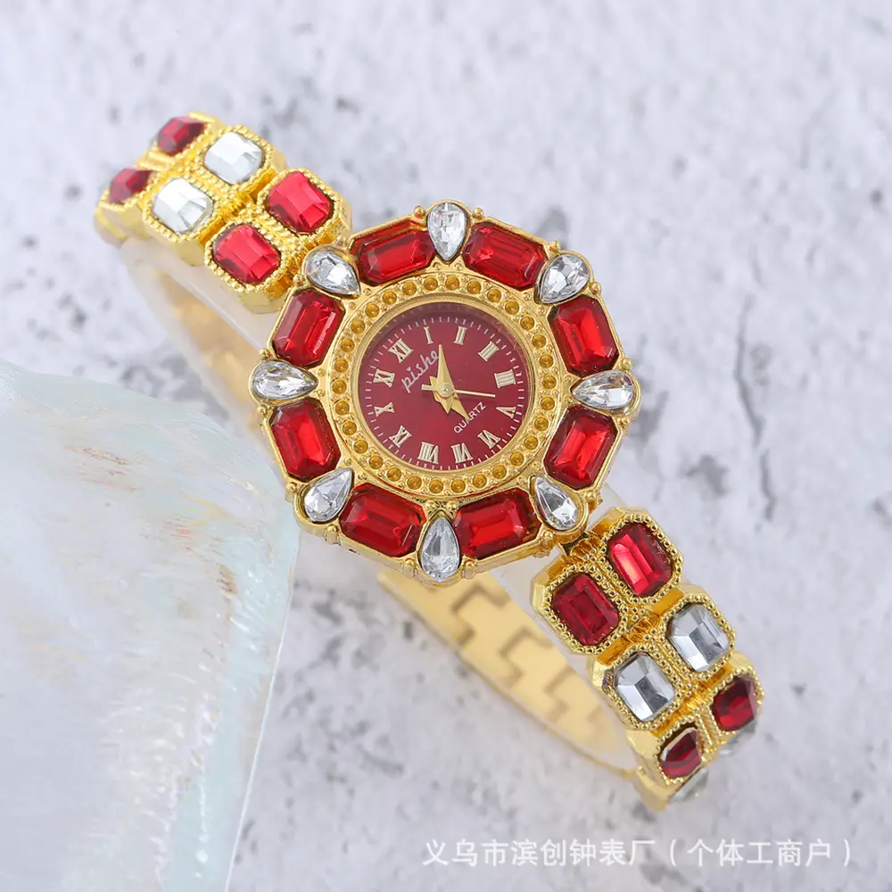 Red Gemstone Women's Cross-border Quartz Watch - Image 6